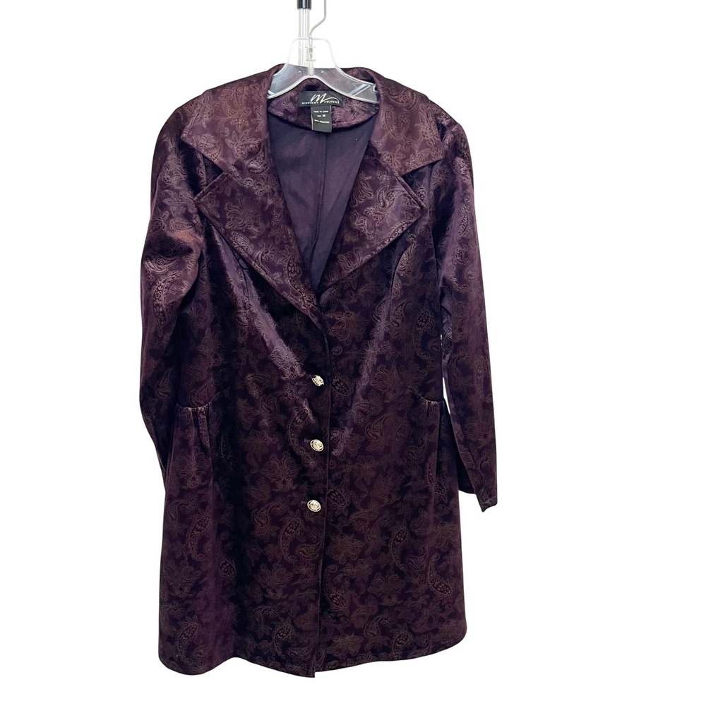 Midnight Velvet Purple Paisley Victorian Steampunk Coat Whimsigoth Jacket Medium